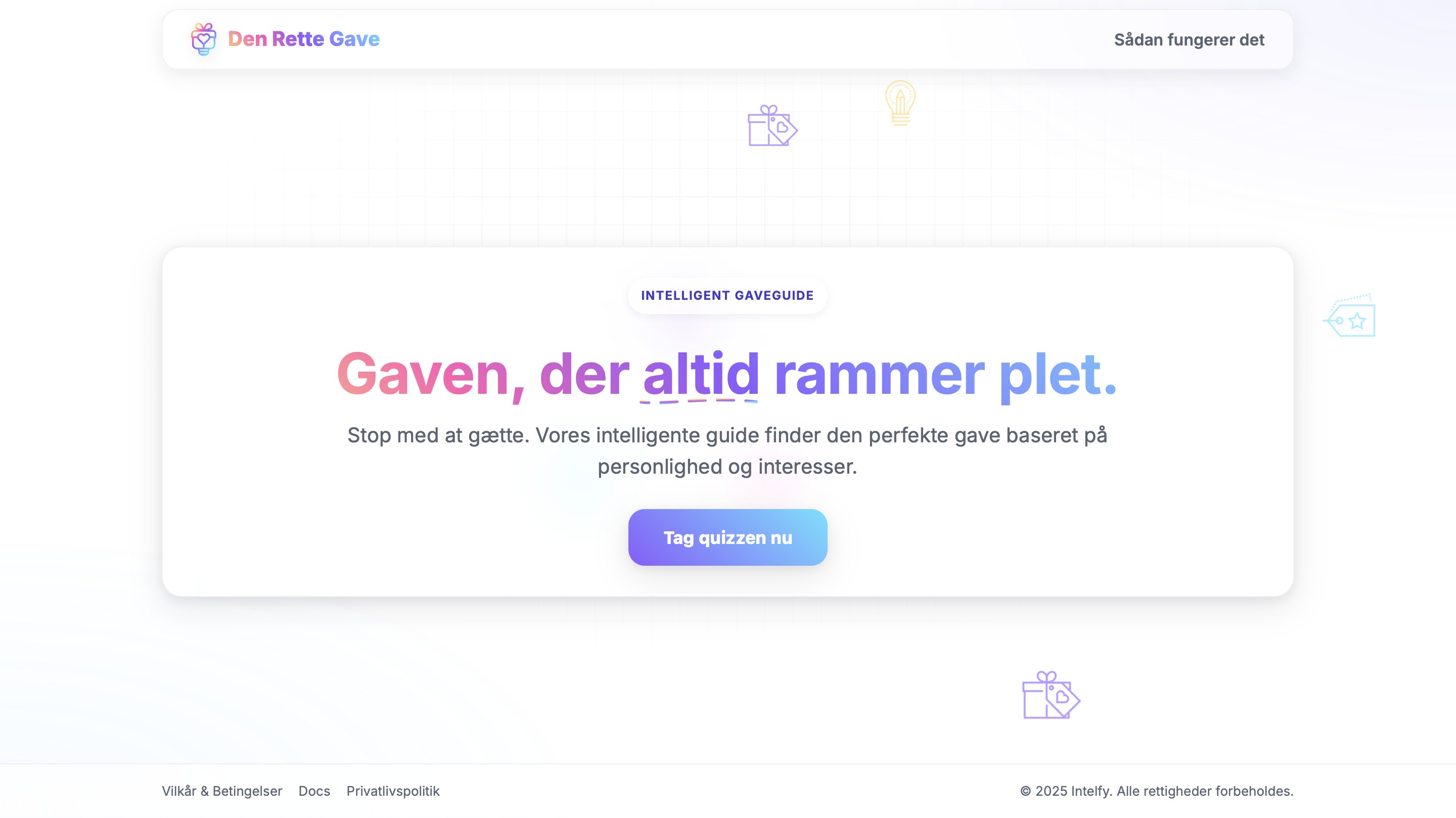 Gift Guide landing page